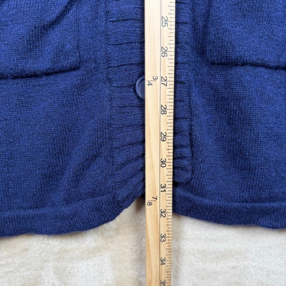 Patagonia Womens M Navy Blue Lambswool Blend Shawl Collar Long Cardigan Sweater - Picture 8 of 9